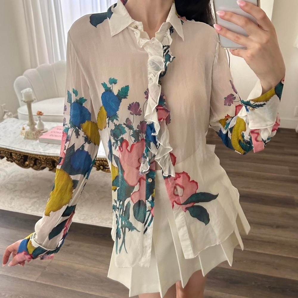 Robert Graham Floral Silk Blouse